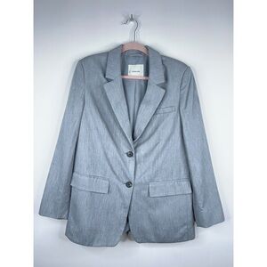 Everlane Oversized Blazer Light Gray Two Button Front Classic Minimal Size 4